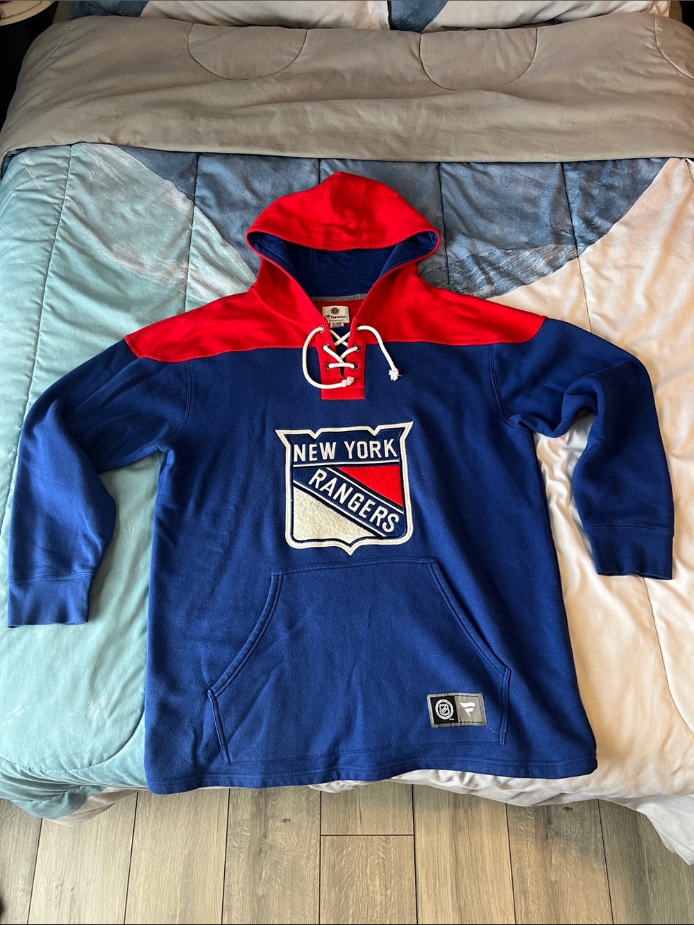 Fanatics New York Rangers Lace-Up Hockey Hoodie